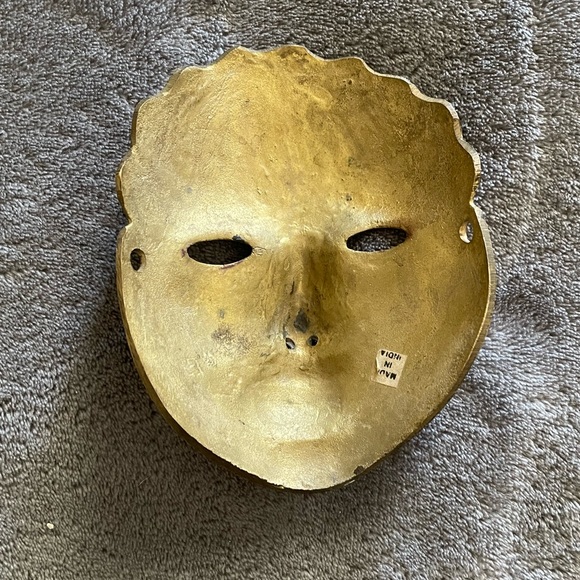 Vintage Brass Face Mask Wall Decor - Picture 3 of 3